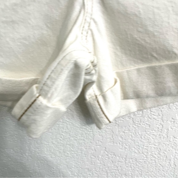 FRAME DENIM Womens Shorts High-Rise Ecru Cuffed Hem Ivory Cotton Size 32 - Picture 9 of 12